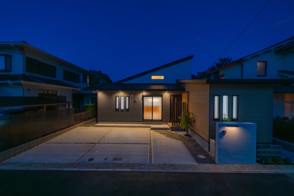 平屋の暮らしを楽しむ住まい|神戸市須磨区東白川台夜景|大建興産