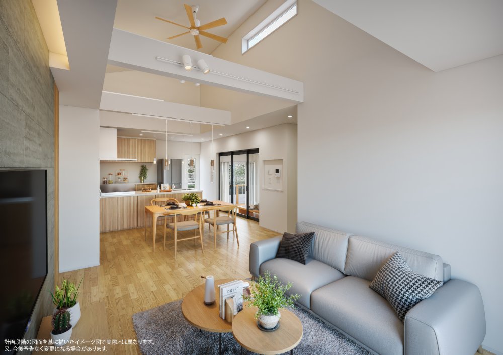 神戸市須磨区東白川台 平屋分譲住宅|内観パース1