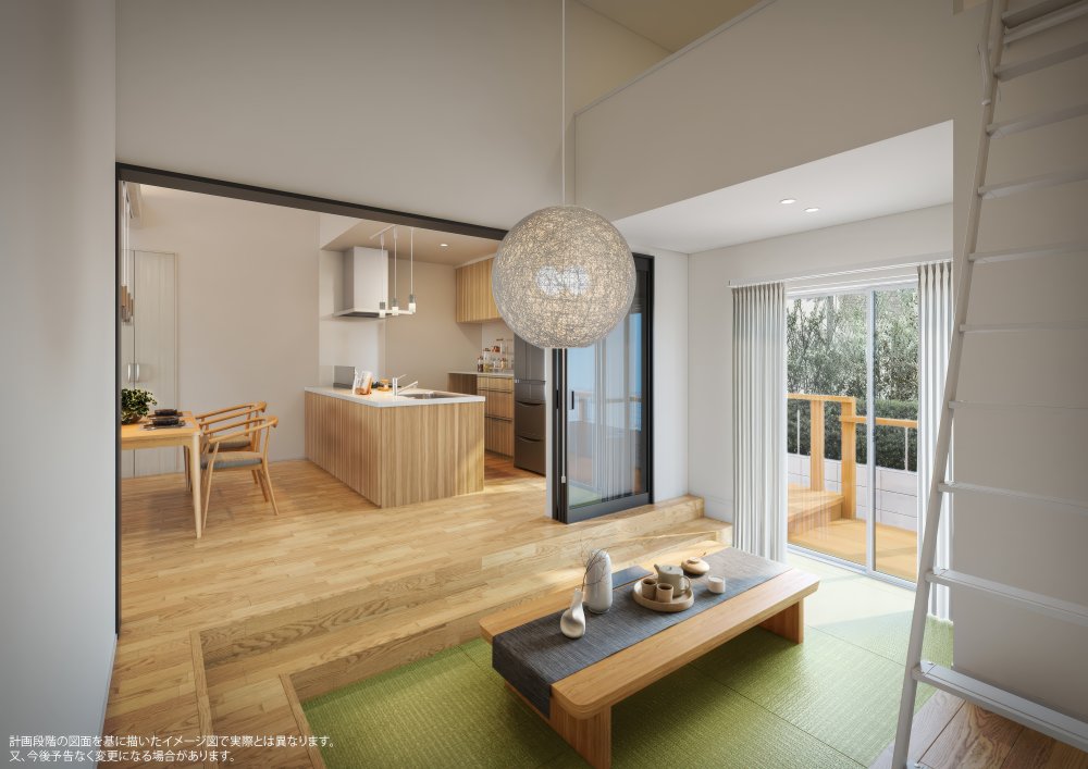 神戸市須磨区東白川台 平屋分譲住宅|内観パース2